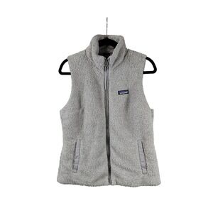 Patagonia Los Gatos Fleece Vest Gray Full Zip High Pile Sherpa Womens Large